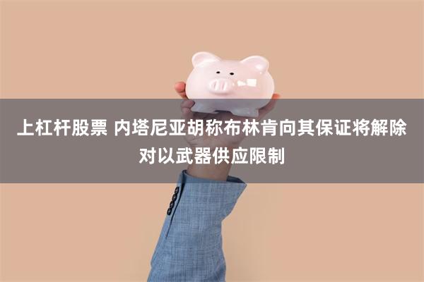 上杠杆股票 内塔尼亚胡称布林肯向其保证将解除对以武器供应限制